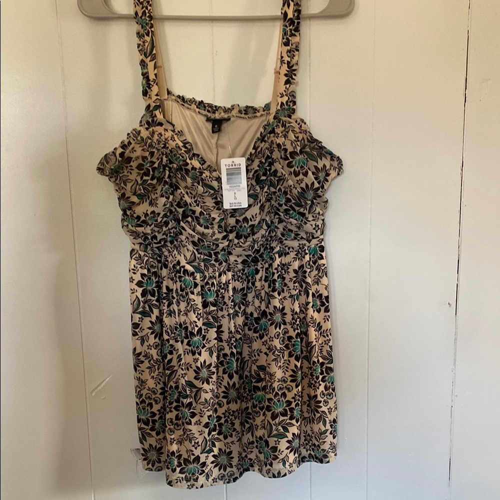 Torrid Floral Print Babydoll Tank Women's Top size 0/L/12